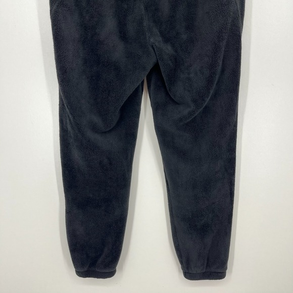 Athleta Fleece Sweatpants Women's S Black‎ Drawstring Tapered Pockets Logo Yoga - Picture 7 of 9